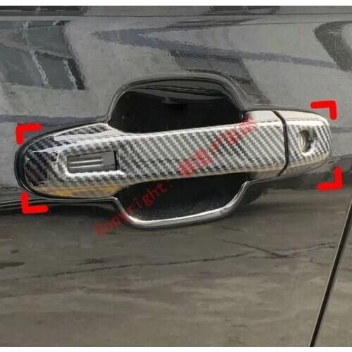 Carbon Fiber StyleCar Decoration Door Handle Cover Trim Molding For Subaru Forester SK 2018 2019