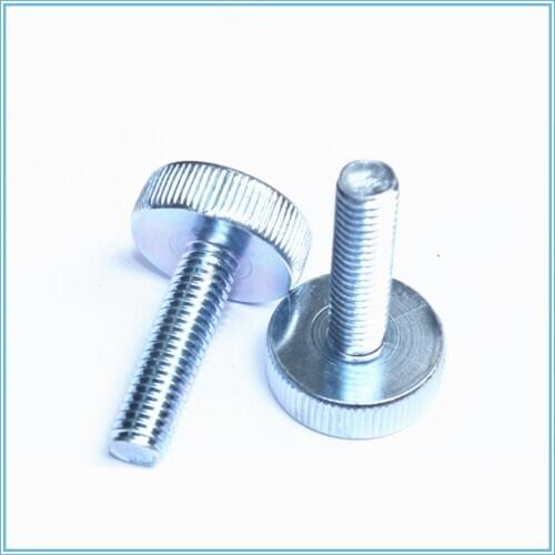 10Pcs M6 Knurling Flat Head Knurled Thumb Screw Hand Tighten Computer Screws