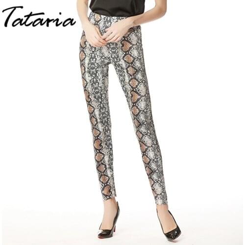 Tataria Snake Womens Leggings High Waist Slim Sexy Snake Print Legging For Women Push Up Womens Crochet Slim Leggings Pants