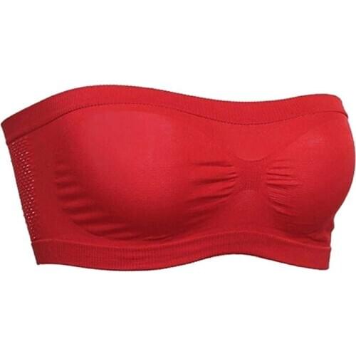Women Seamless Tube Top Breathable Strapless Bandeau Bra Underwear without Pad B99