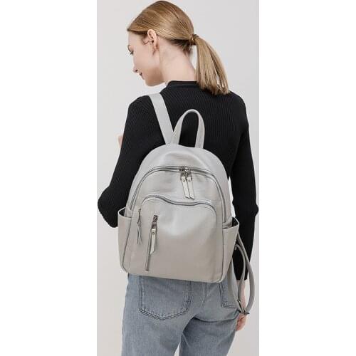 New High Quality Soft Leather Women Backpack Travel Back Pack Large Capacity School Bags for Teenage Girls Mochila