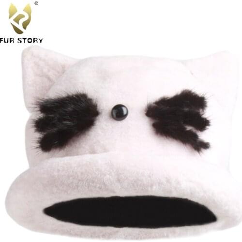 Winter Hats for Women Lamb Fur Baseball Cap Casual Winter Warm Hat Fur Story FS18604
