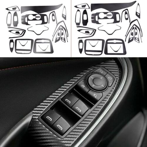 1 Set LHD Center Console Steering Wheel Panel Door Window Control Trims Stickers Fit for Chevrolet Malibu 2016 2017-2019 3D/5D