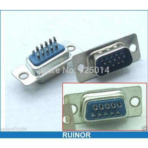 10 PCS 3 Row 15 Pin D-SUB Chassis Solder Socket Male Serial Port VGA Connector