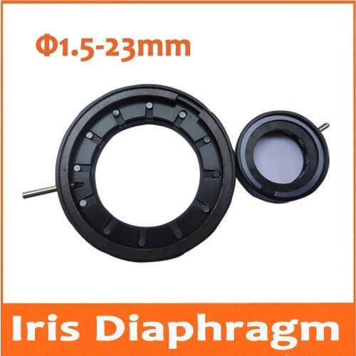 100pcs 1.5-23mm Amplifying Diameter Metal Zoom Optical Iris Diaphragm Aperture Condenser for Digital Camera Microscope Adapter