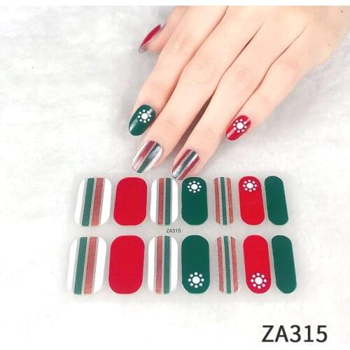 14 Stickers Leopard Line Flower Pattern French Retro Style Full Coverage Fashion Nail Stickers Suitable For Girls' Daily Wear