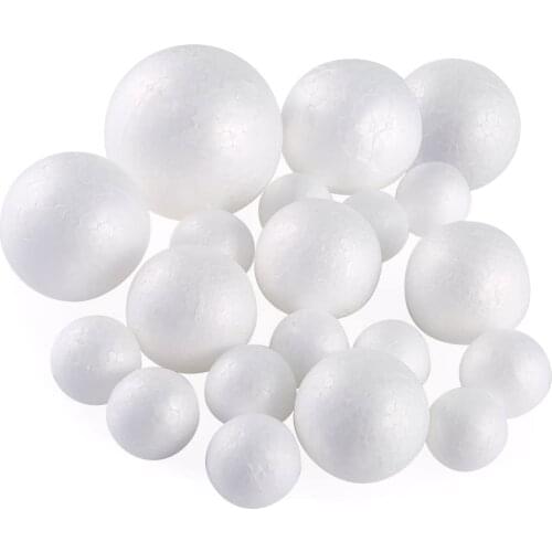 20 Pieces 5 Sizes White Foam Balls Polystyrene Craft Balls Art Decoration Foam Balls for Art, Craft, Household, School Projects