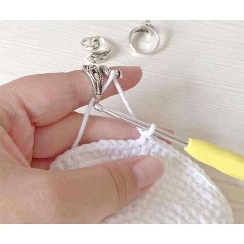 3Pack Adjustable Knitting Loop Crochet Loop Ring Knitting Accessories,Peacock Op