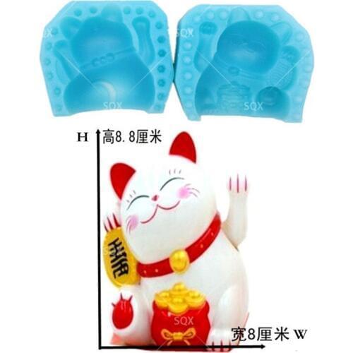 3D Cake Mold Lucky Cat mould Silicone Fondant Mold Cake Tools Decorating Chocolate Mold sugarcraft baking Cupcake SQ1688