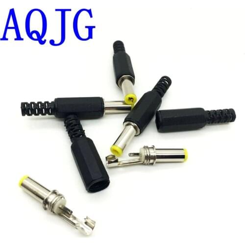 5pcs black 5.5mm x 2.5mm DC male jack adapter Power Plug Socket Barrel Connectors