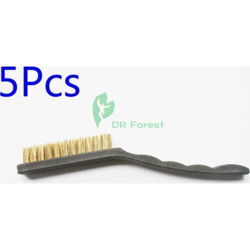 5Pcs Brand New Dental Bur Cleaning Brass Wire Brush Flat Dental Lab Instrument
