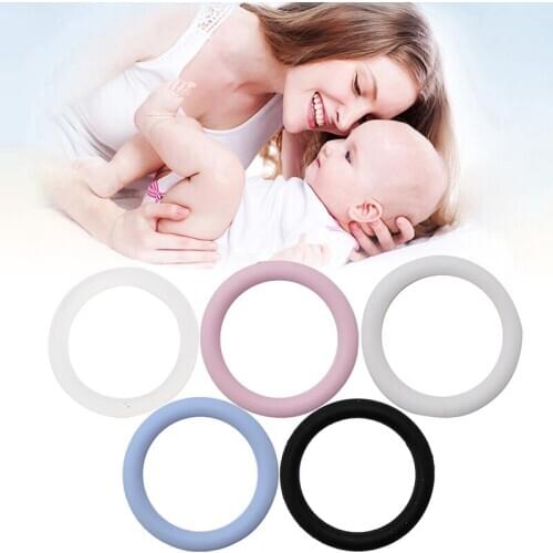 5pcs O-Rings Silicone Baby Dummy Pacifier Chain Clips Adapter Holder for MAM