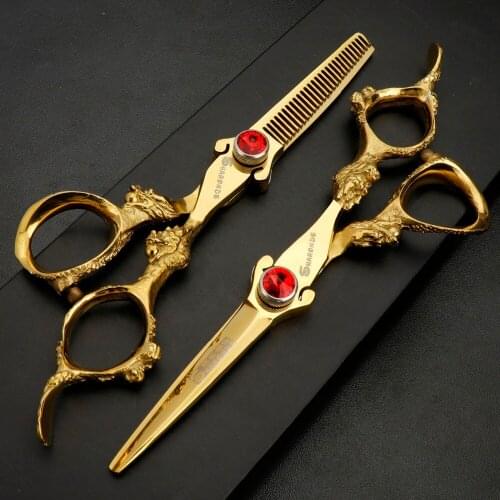 6 inch Chunker scissors barber japanese 440c special professional barber hairdressing scissors exquisite and sharp set haircuts
