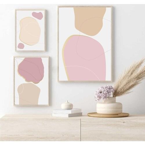 Abstract Line Art Shapes Circles Wall Art Canvas Painting Posters And Prints Wall Pictures for Living Room Decoration