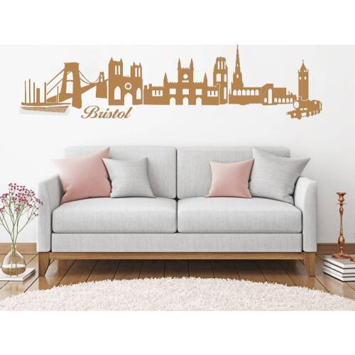 Bristol Skyline Silhouette Wall Stickers For Living Room Vinyl Wall Art Decals Posters Home Decor Removable Murals Hot LC130