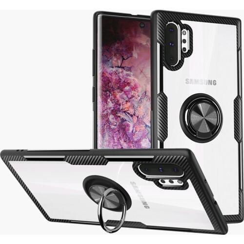 Car Holder Case for Samsung Galaxy Note 10 Pro Case Silicone Frame with Hard Clear Back Cover for Galaxy Note 10 Pro Bumper Case
