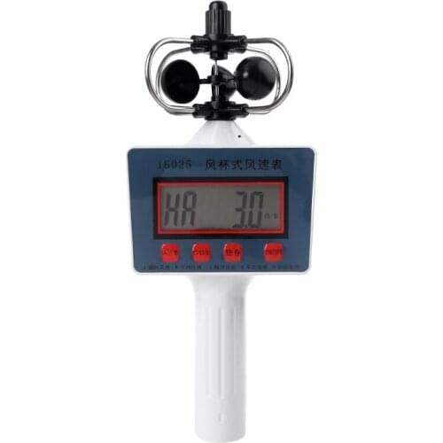 Digital Cup Style Anemometer Wind Speed Gauge Average Instantaneous Wind Speed