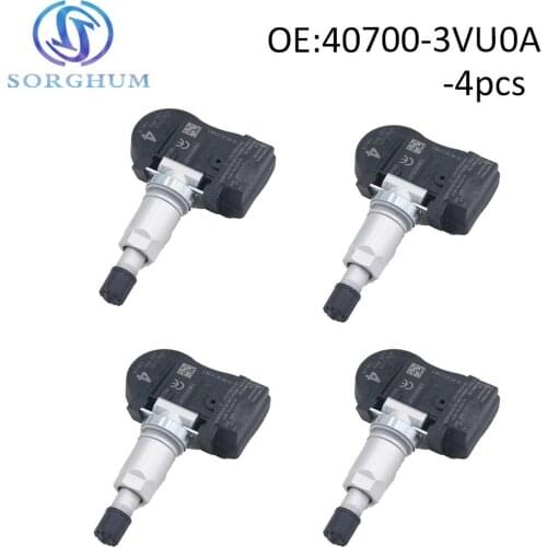 4PCS 40700-3VU0A TPMS Tire Pressure for NISSAN Note Qashqai TIIDA Hatchback X-T Renault Espace V KOLEOS 433MHZ 407003VU0A