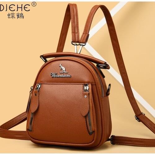 2021 New Designer Backpacks Women Leather Backpacks Female School Bag for Teenager Girls Travel Back Bag Retro Bagpack Sac a Dos