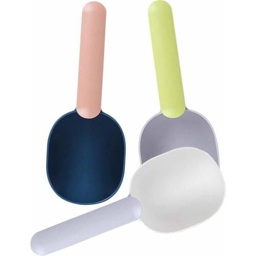 Pet Cat Dog Food Shovel Durable ABS Plastic Feeding Scoop Spoon with Sealing Bag Clip Cleanning Tool