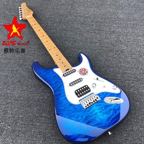 EARTH blue electric guitar, water wave veneer, American pickup, Korean bridge, stainless steel character, Canadian maple neck