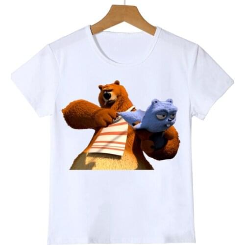 Sunlight Grizzy Bear Animal Print T Shirt Kids Clothes Funny T-shirt Girls Boys Christmas Lemmings Tshirt Camisetas Tops