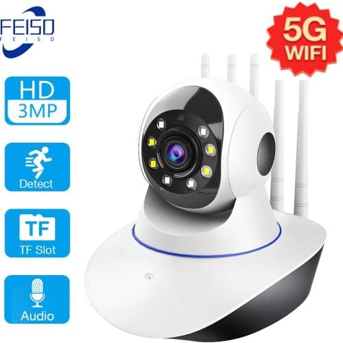 FEISDA 3MP IP Camera 5G WIFI Wireless Smart Home 2-Way Audio Security Camera 1080P CCTV Pet Baby Monitor Surveillance Camera