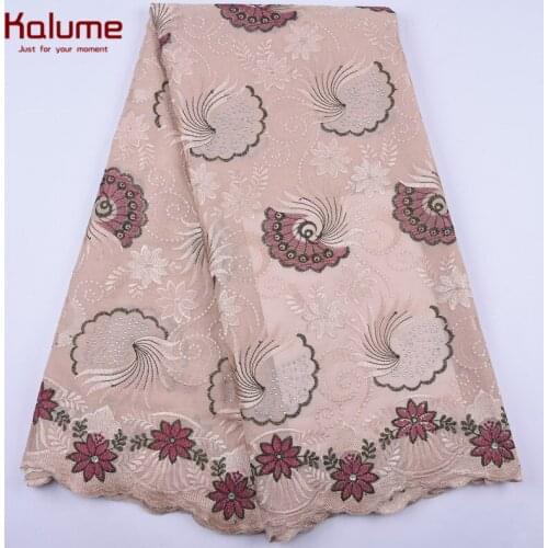 Kalume African Lace Fabric High Quality Embroidery Cotton Lace Fabric Swiss Voile Lace In Switzerland Punch Holes Cotton 2022