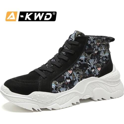 Fashion Shoes 2019 Black Sneakers Men Light Snekers Thick Bottom High Top Sneakers Mens Height Increase 5CM Mans Shoes Casual Men Leather Shoe Genuine Leather New Sports Retro Chinese Style Elevator Shoes for Men 38-44