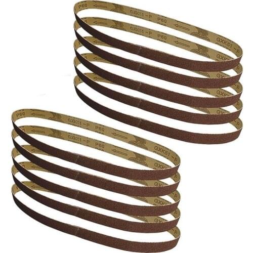 JTEX 25x762mm Sanding Belt Abrasive 1 inchx30 inch Sandpapers 60 80 120 240 Grit Aluminium Oxide 10pcs