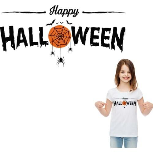 Happy Halloween Iron On Patches Iron On Fashion Heat Transfer Diy Accessory Stickers Clothes Custom Patch