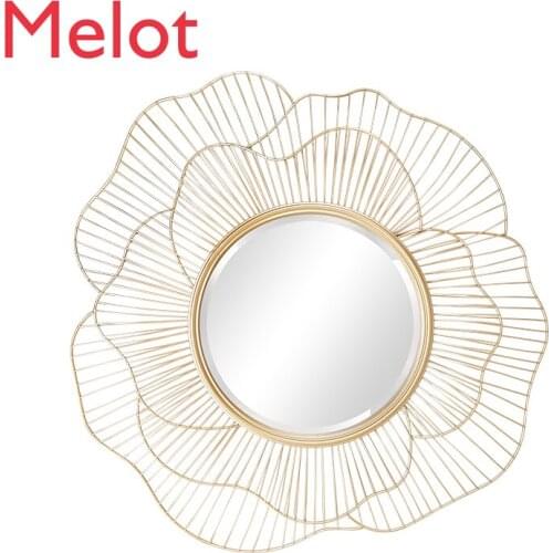Wall Decorative Mirror Wall Hangings Creative Iron Wall Decoration Three-Dimensional Wall Decoration Living Room Wall Pendant