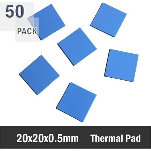 50PCS Gdstime 20x20x0.5mm Thermal Pad thermal conductivity Original authentic thermal pad 0.5mm thickness