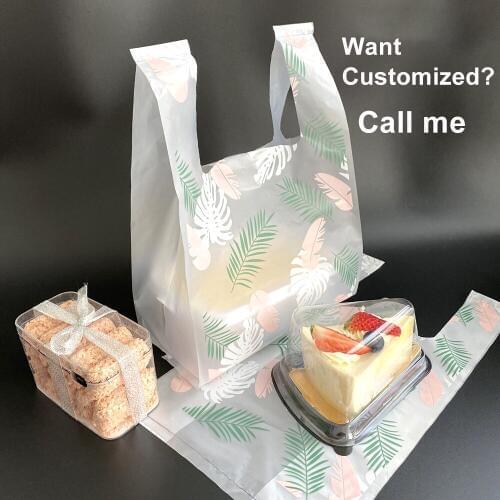 Takeaway Pizza Bag Cake Gifts Bag Plastic Organizer Shopping Bag Restaurant Take Out Plastic Bag Can Be Customized Logo