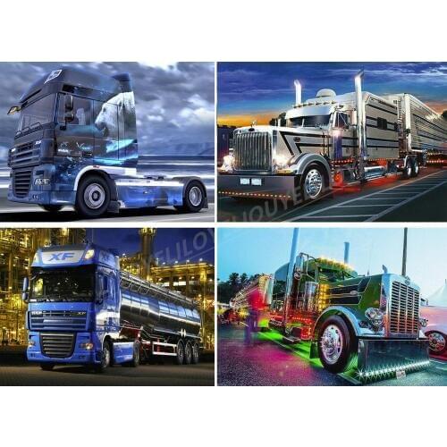 Full Square Diamond Painting Truck 5D Diamond Embroidery Sale Diamond Painting Full Round Christmas DIY Beaded Embroidery FG1577