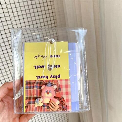 Korea ins transparent PVC winding line storage bag file bill bag skin care storage finishing winding bag