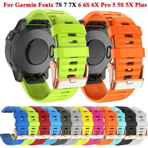 26 22 20MM Watchband Straps for Garmin Fenix 6X 6 6s Pro 5S Plus 935 3 HR Watch Quick Release Silicone Easyfit Wrist Band Correa