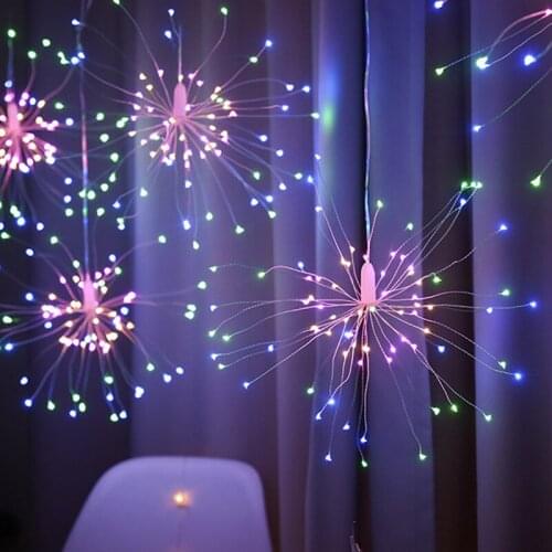 Christmas Garland Fireworks Fairy lights 3M 500LEDs Garland Curtain LED String Light For Xmas new year Bedroom Decor Lighting