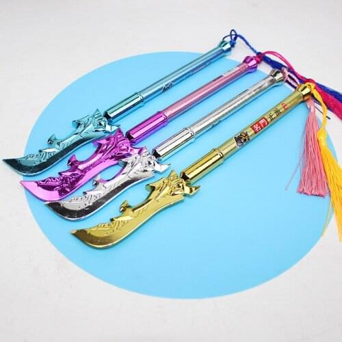 Creative Weapon Gel Pen Guan Yu Broadsword Tassel Water Pen Stationery and Office Supplies for Students Kawaii School Supplies