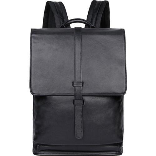 Cow Genuine Leather Men Backpacks New Fashion Real Natural Leather Student Backpack Boy 14 Inch Large Computer Laptop Bag
