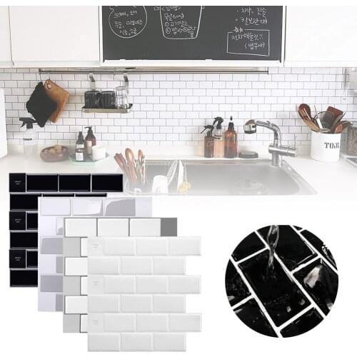 Self-Adhesive 3D Brick Sticker DIY Waterproof Wallpaper Kitchen Roof Ceiling Background Wall Decals for Kitchen Bath 30.5cm/12in