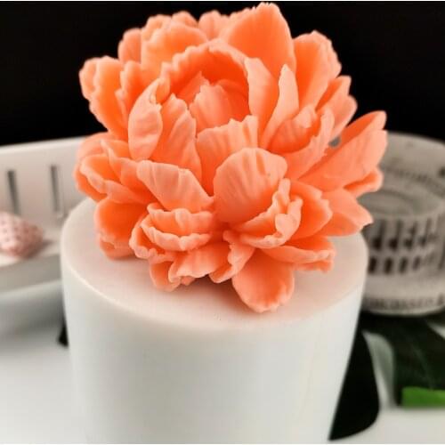 3D Peony Flowers Shape Silicone Mold Cake Chocolate Candle Soap Mould DIY Aromatherarpy Household Decoration Craft Tools
