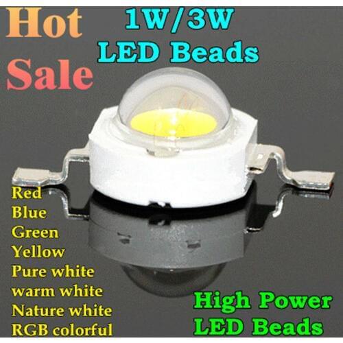 High Power led 1W 3W 30mli 45mli 1W 3W LED Lamp chip RGB White Warm White Nature White Red Green Blue Light Source For LED Bulb