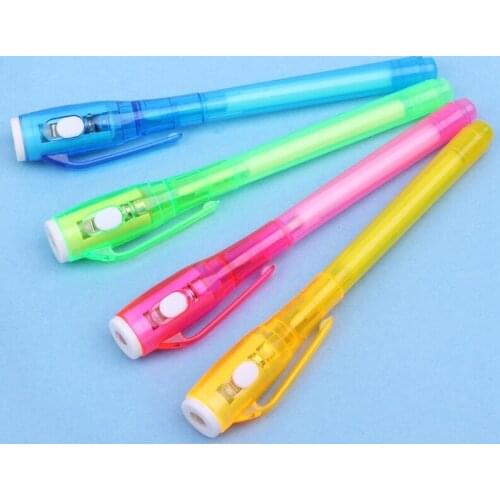 Magic Invisible Ink Pen Writing Secret Message Gadget With UV Light Stationery