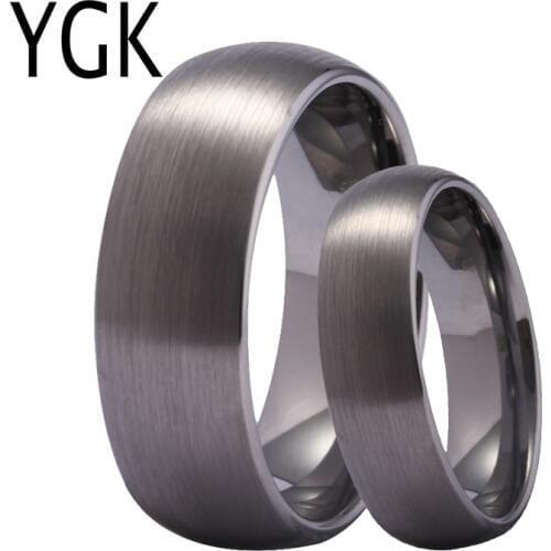 YGK Jewelry Classic Wedding Bands Rings for Women Man Customize Name Date Love Promise Alliance Anniversary Gift Tungsten Silver