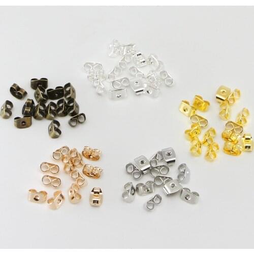 200pcs/lot Earring Studs Backs Stopper Scrolls Ear Post Butterfly For DIY Blocked Caps Earring Backs Stoppers Ear Jewelry Making