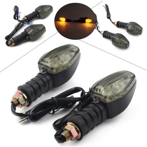 1Pair Motorcycle Turn Signals Indicator LED Light Universal for Harley Davidson Honda Suzuki Yamaha Ducati w/ 10mm mounting bolt