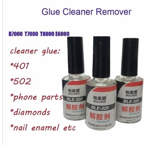 1pc 10g Glue Cleaner Remover in B7000 T7000 E6000 Debonder Clean for Super UV Epoxy Resin Foil Nail Polish Enamel 502 Textile