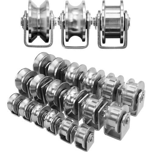 1Pcs 304/201 H/U/V-type Stainless steel Pulleys Rail Wheel Bearing Rail Lifting Pulley Hoisting Wheel of steel Wire Load Wheel