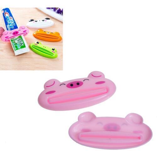 1 Piece Plastic Cartoon Toothpaste Dispenser Cleanser Squeezer Extruder Bathroom Accessories Piggy / Frog / Bear / Panda 9x4.1cm
